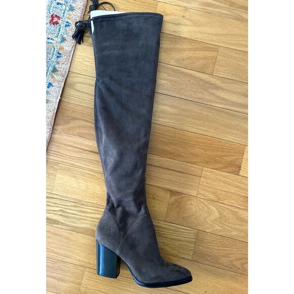 Marc Fisher Grey Faux Suede Over the Knee Heeled Boot - Picture 7 of 11
